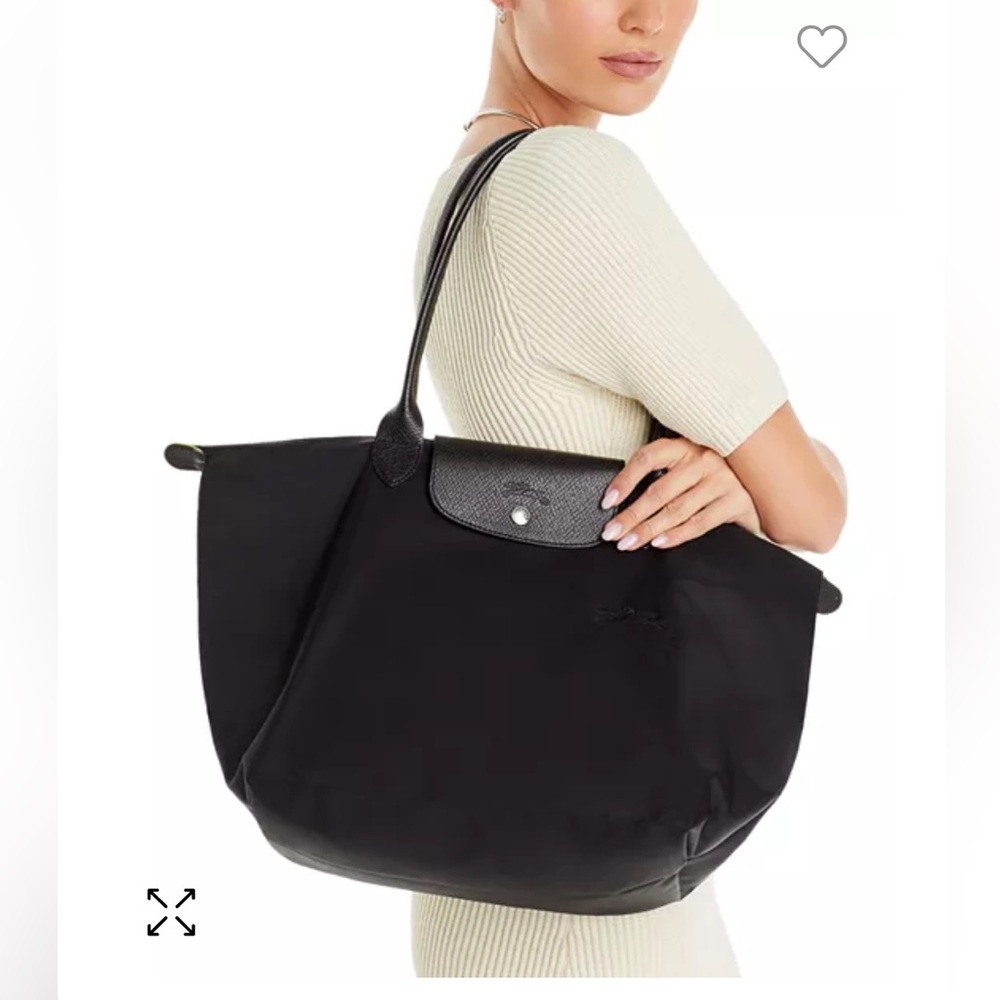 Longchamp Le Pliage Large Recycled Nylon Shoulder Bag in Black